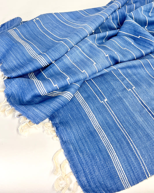 blue stepped stripe Kikoy