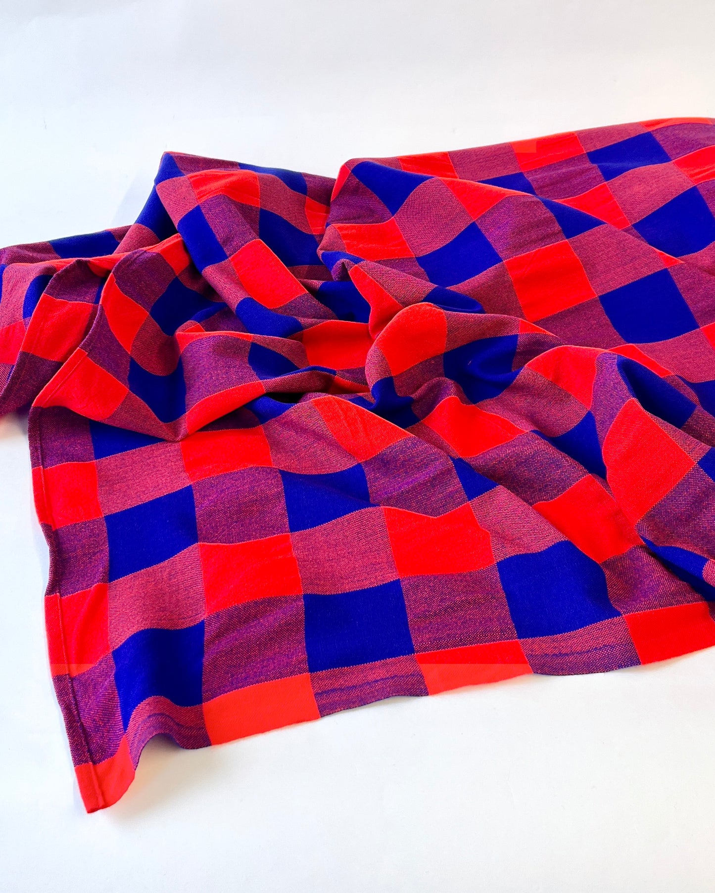 red and royal blue extra large check Masaai Shuka