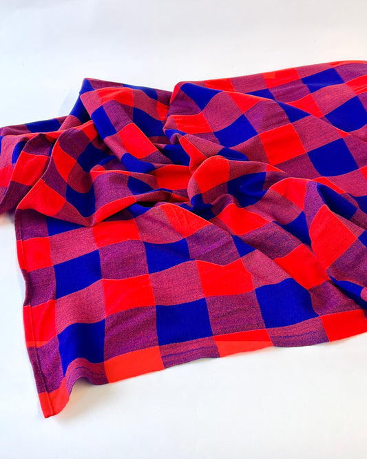 red and royal blue extra large check Masaai Shuka