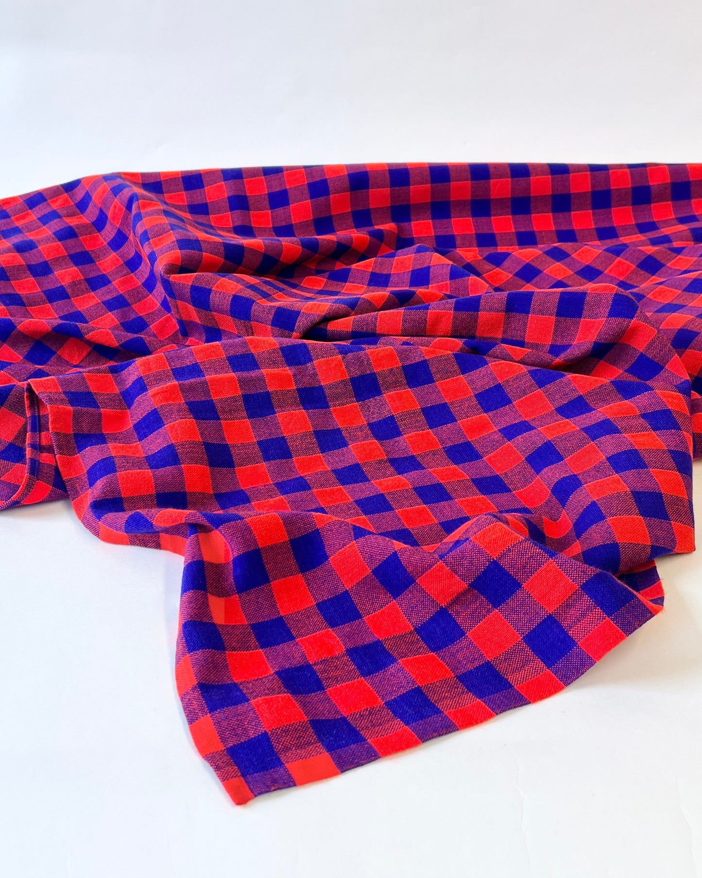 red and royal blue small check Masaai Shuka