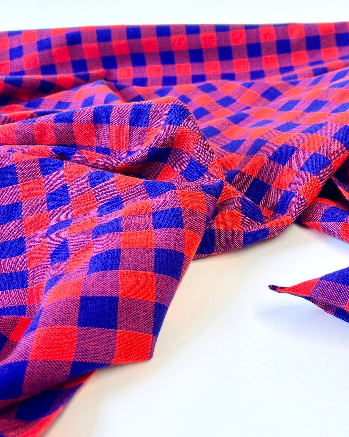 red and royal blue small check Masaai Shuka