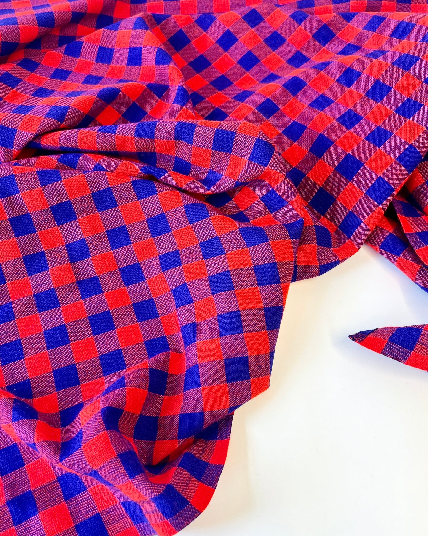 red and royal blue small check Masaai Shuka