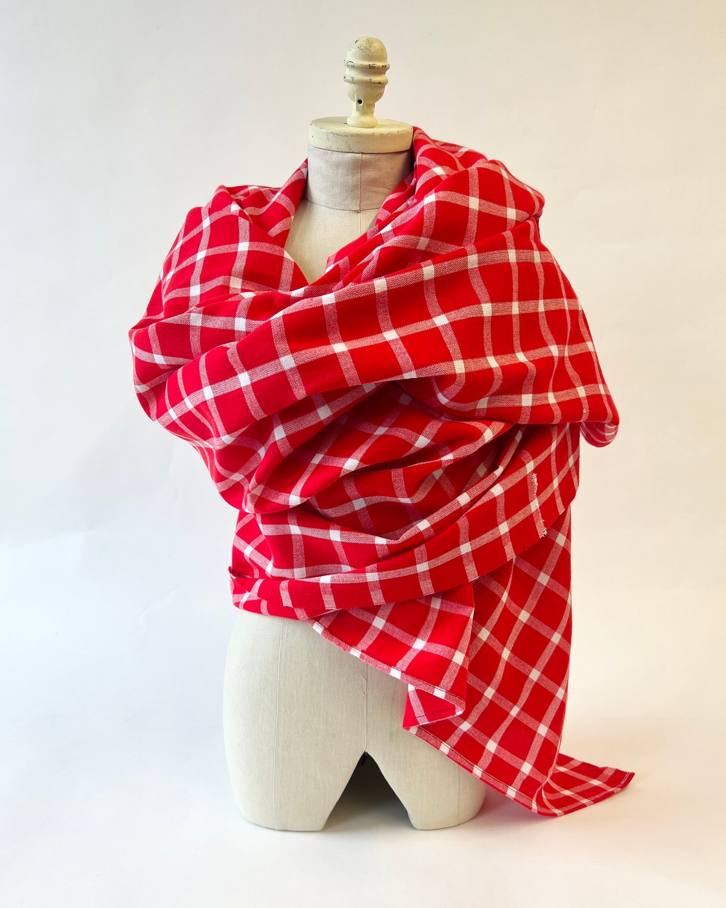 red and white plaid Masaai Shuka