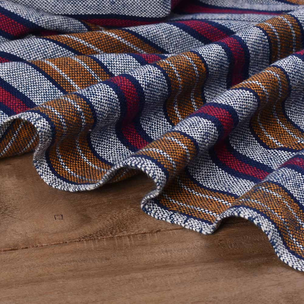 blue striped multicolor Khadi cotton