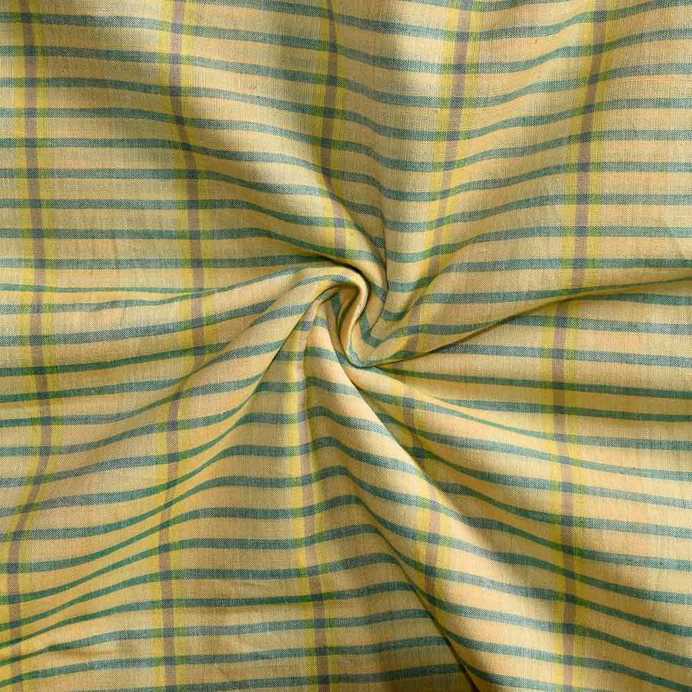 yellow grid mercanized cotton