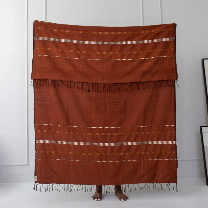 Zenach handwoven Ethiopian cotton throw blanket