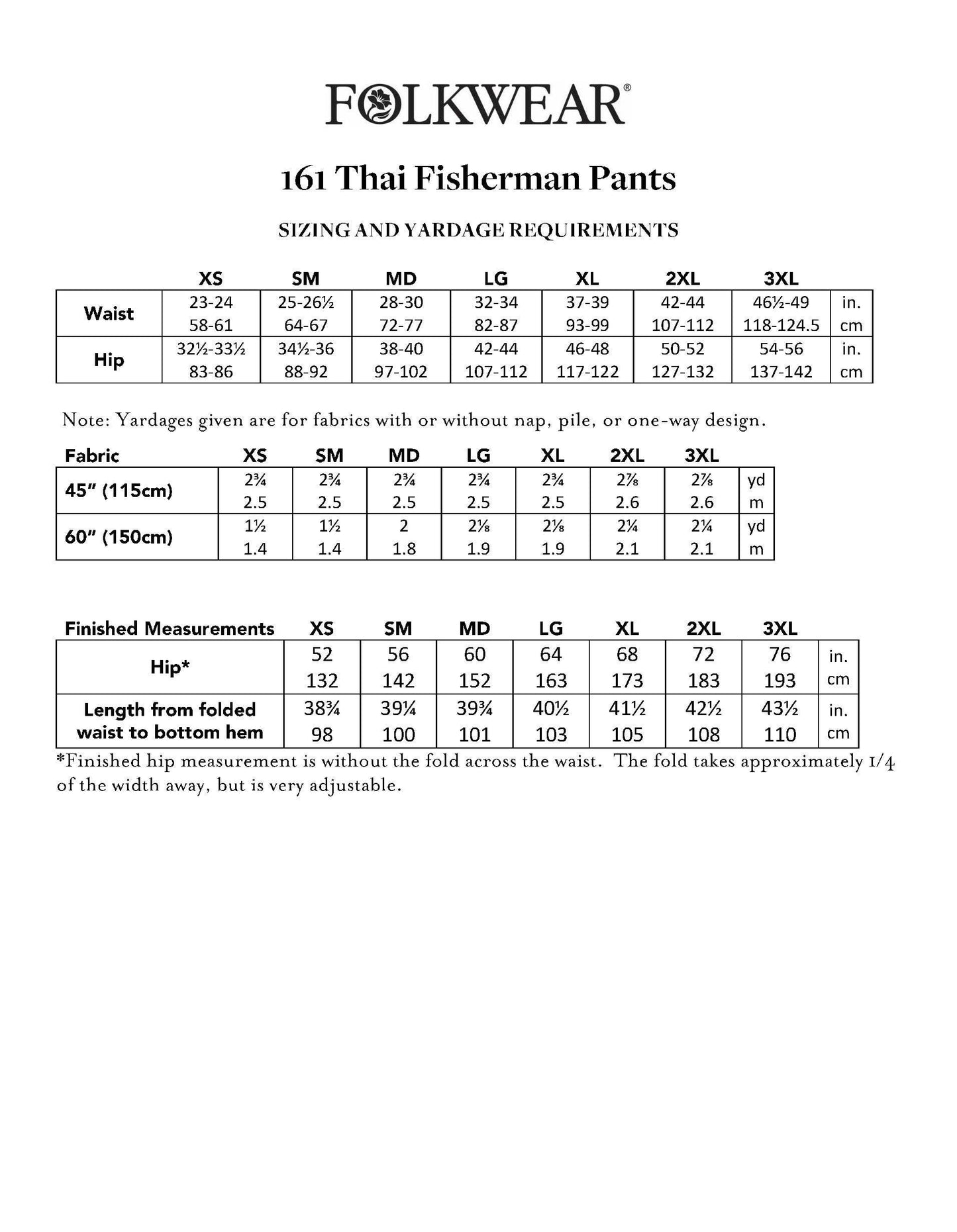 Thai Fisherman Pants Sewing Pattern