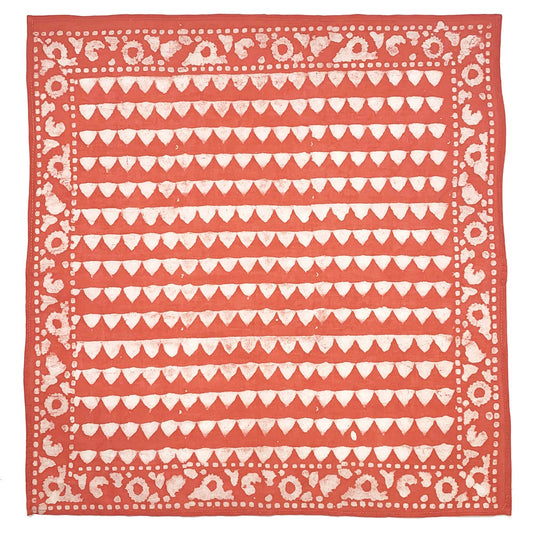 Red Orange Triangles Block Printed Bandana