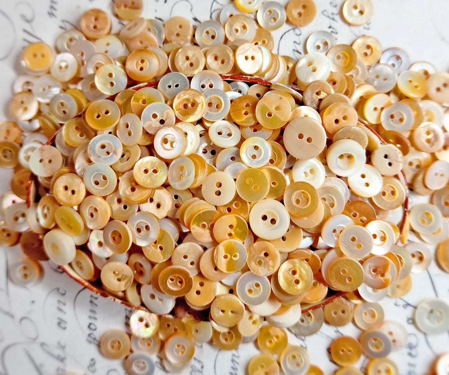 Golden Honey Mother of Pearl Buttons