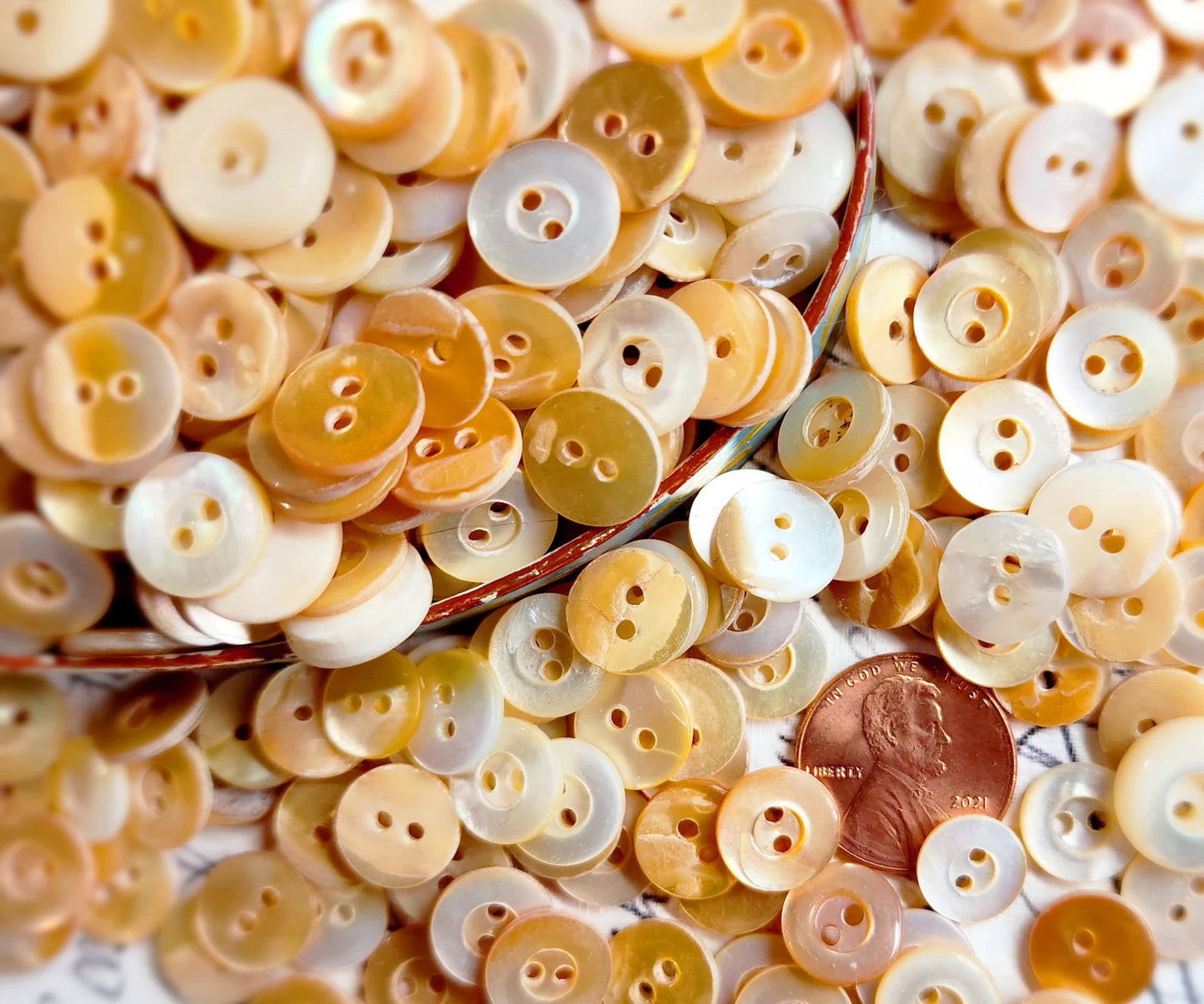 Golden Honey Mother of Pearl Buttons