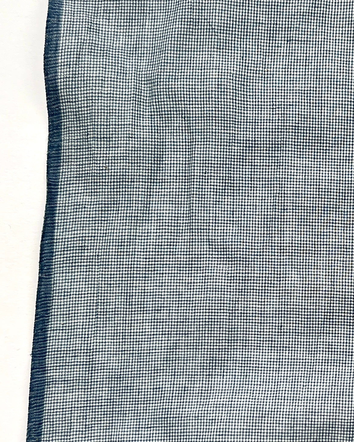 natural and indigo woven check