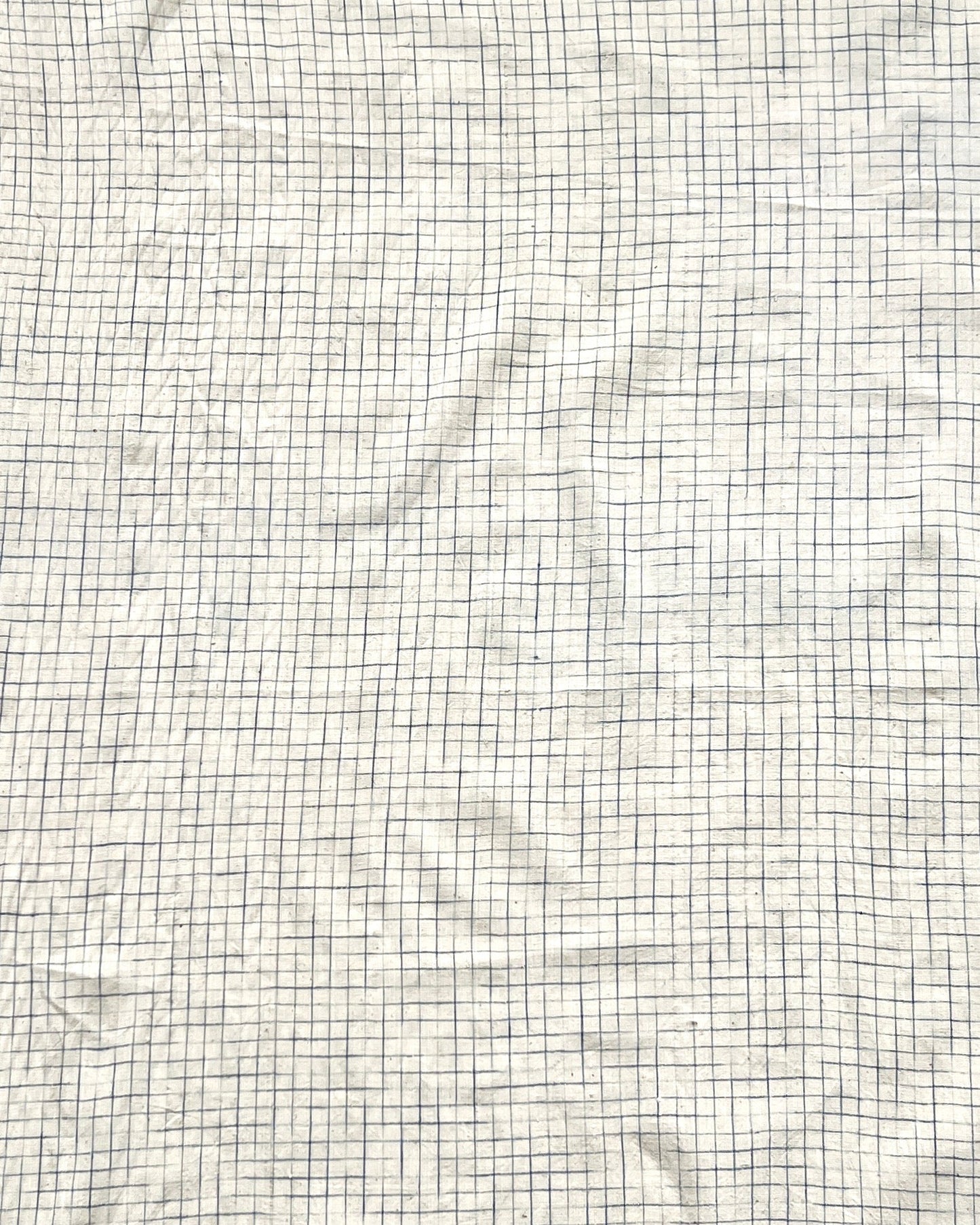 natural and indigo faded grid cotton